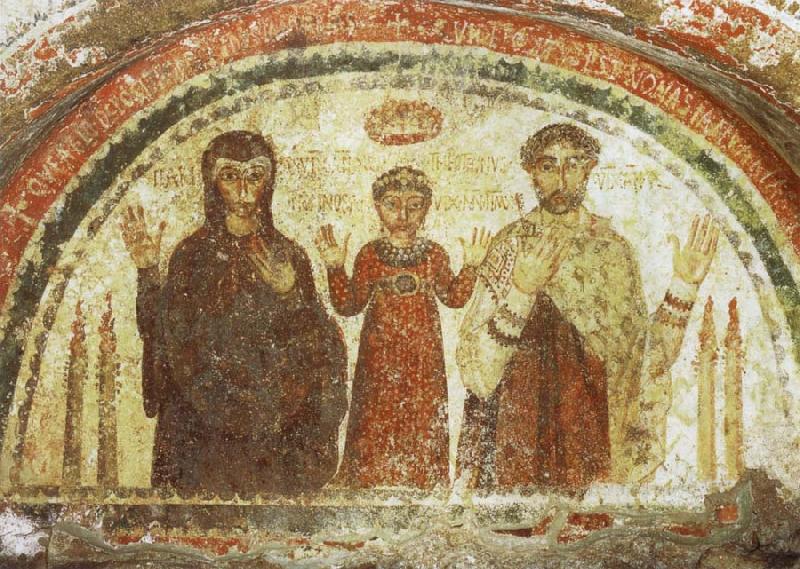 Wall painting in the Grabrum of the bishop Theotecnus, unknow artist